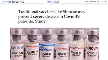 Traditional vaccines like Sinovac may prevent severe disease in Covid-19 patients