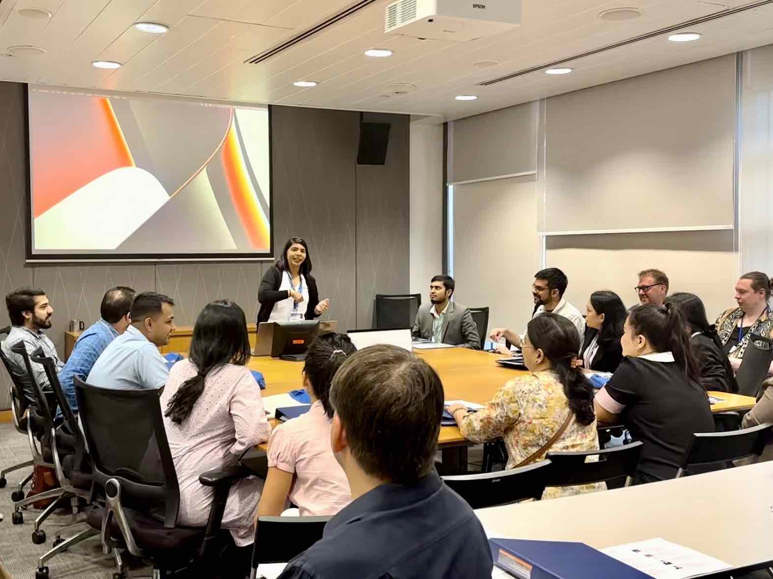 Assistant Professor Ruklanthi de Alwis running a training session