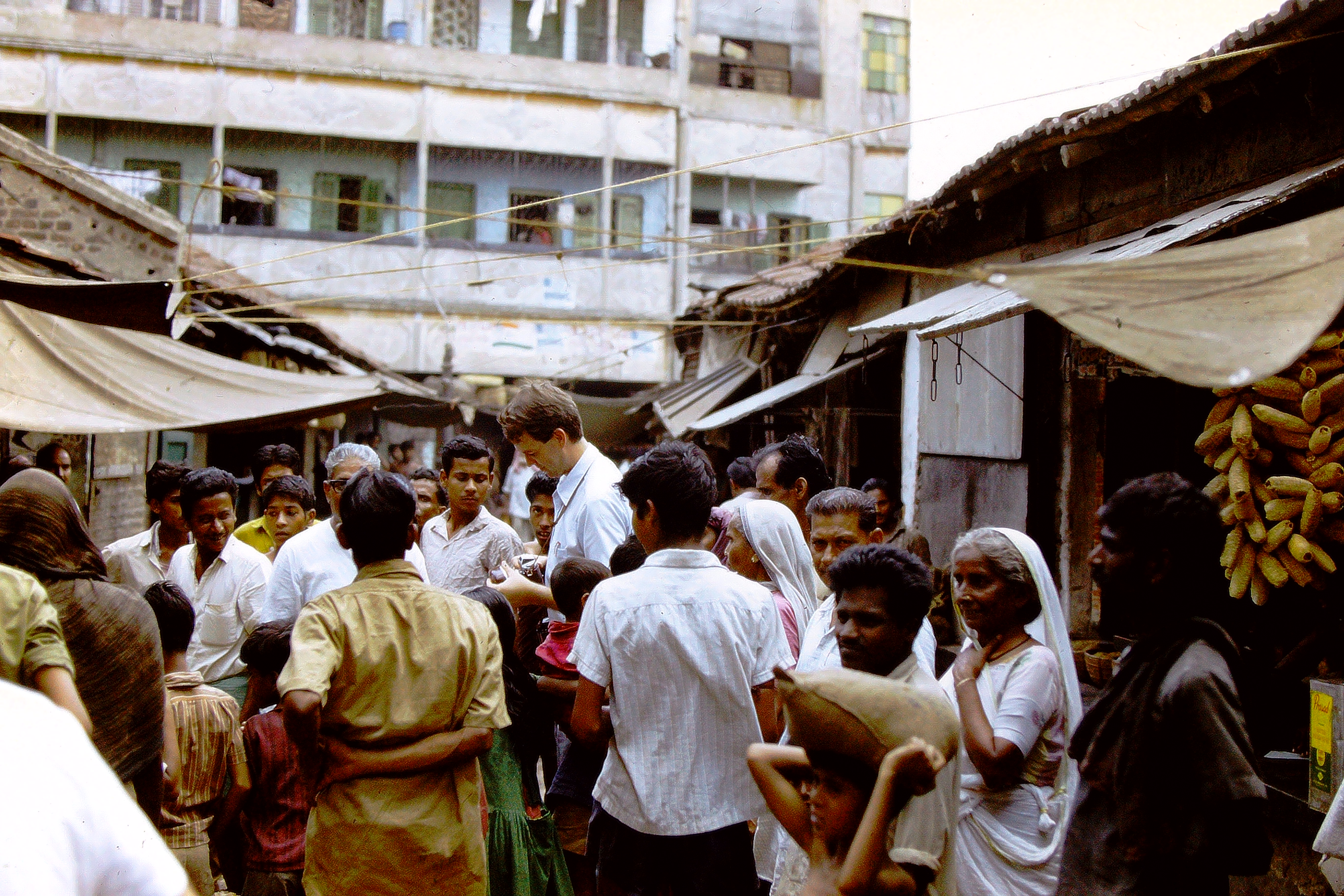 Duane Gubler’s team stands in the middle of the 100sqm study area in Kolkata, where they discovered that people were exposed to low levels of the Wuchereria bancrofti parasite almost constantly, thereby preventing them from developing severe disease