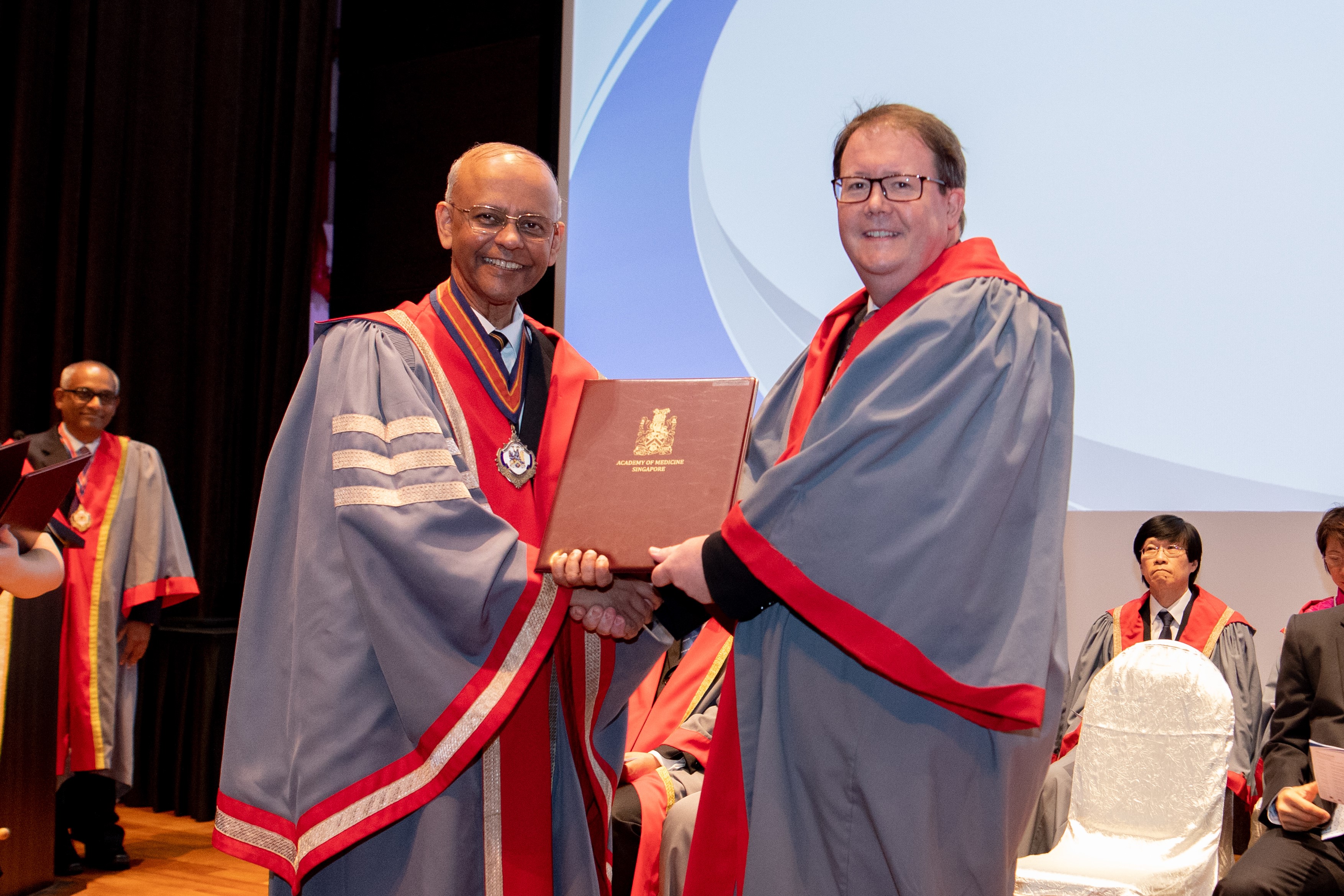 Prof Ian Curran with Dr S R E Sayampanathan