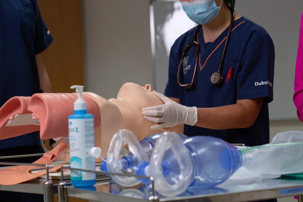 CPC-108 As realistic models of humans, manikins allow students to get used to handling patients in a safe, controlled manner. // Duke-NUS Medical School