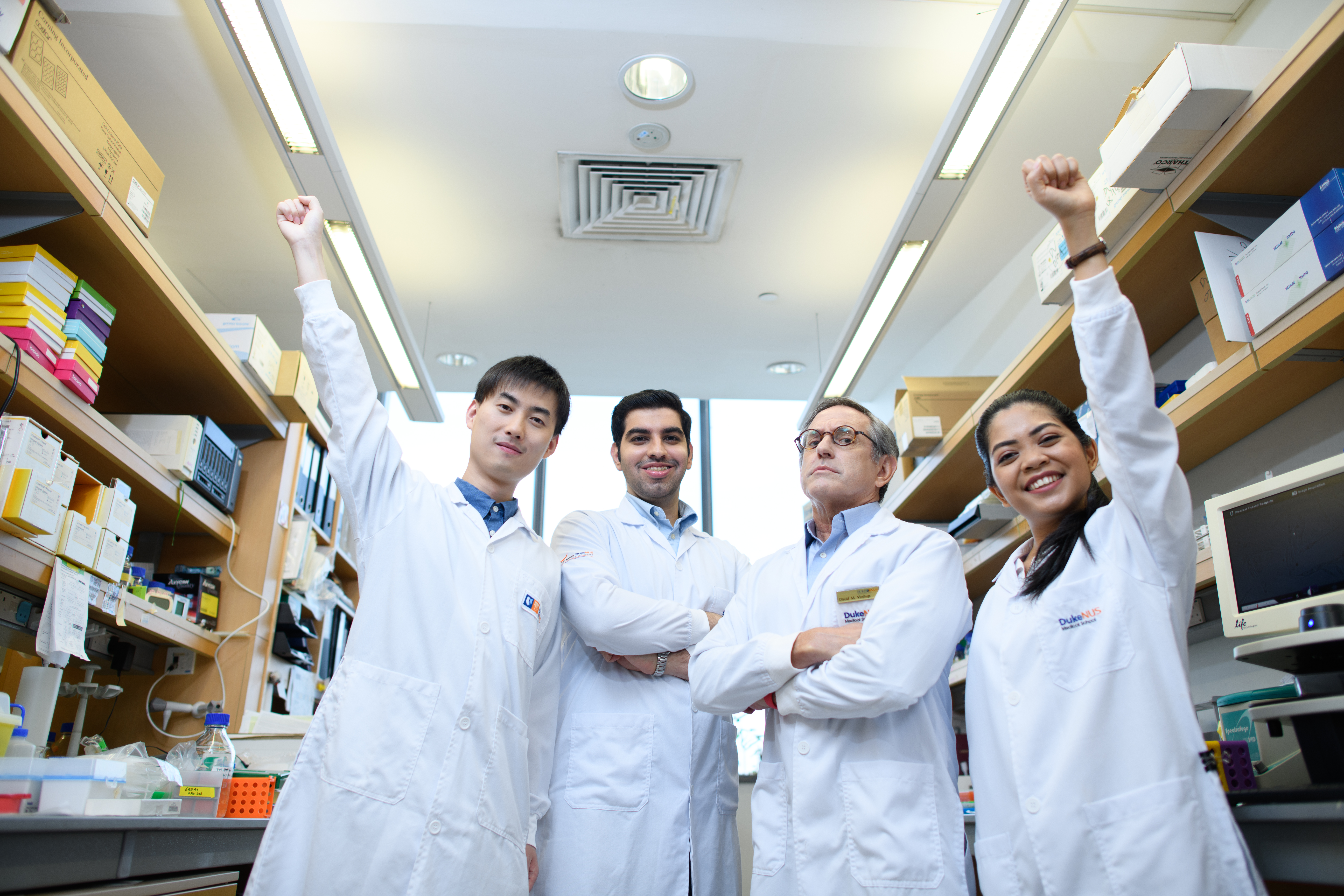 A photo of Prof David Virshup with his lab members
