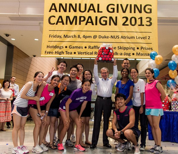 Kai with students at the Annual Giving Campaign 2013