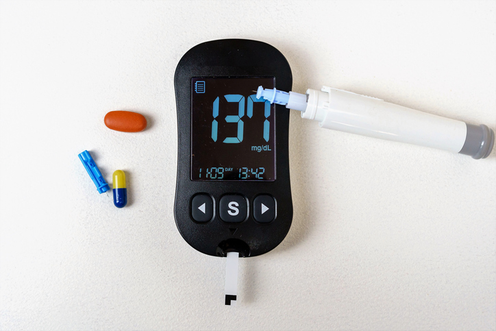 Picture of a blood glucose monitor