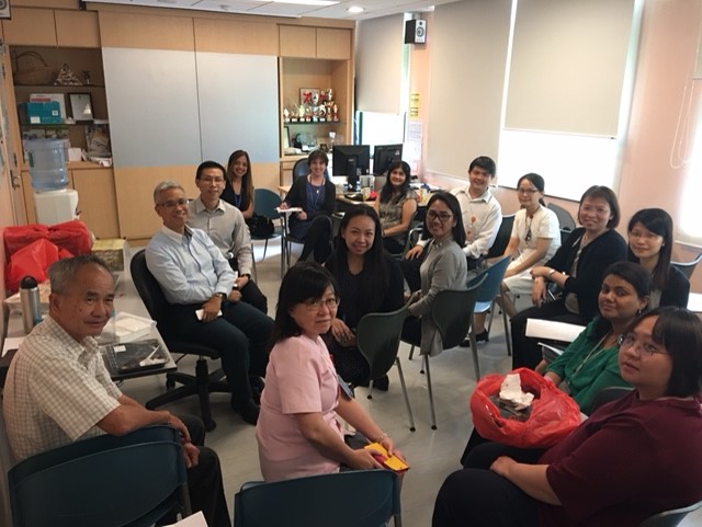 Prof Tazeen Jafar and Clinical Assoc Prof Tan with the physicians and nurses at a site initiation meeting for the SingHypertension trial at the Pasir-Ris Polyclinic // Credit: Tazeen Jafar