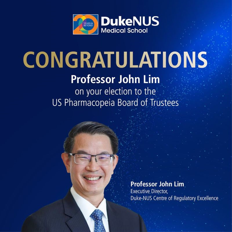 Professor John Lim elected to the US Pharmacopoeia Board of Trustees
