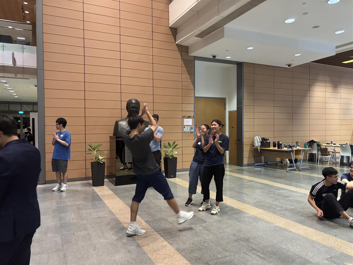 The students participated in a fast-paced CPR relay race, with Seah College celebrating their win.