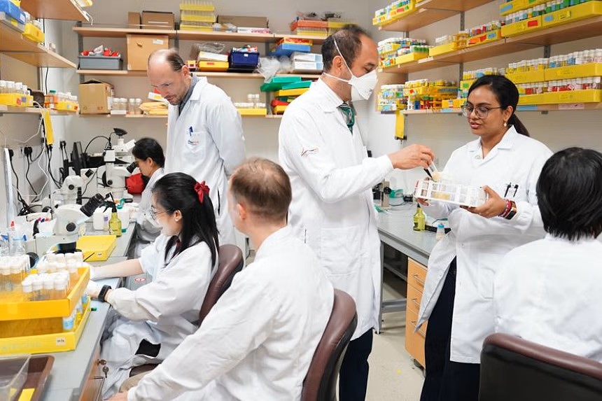 A team of scientists from Duke-NUS in the lab