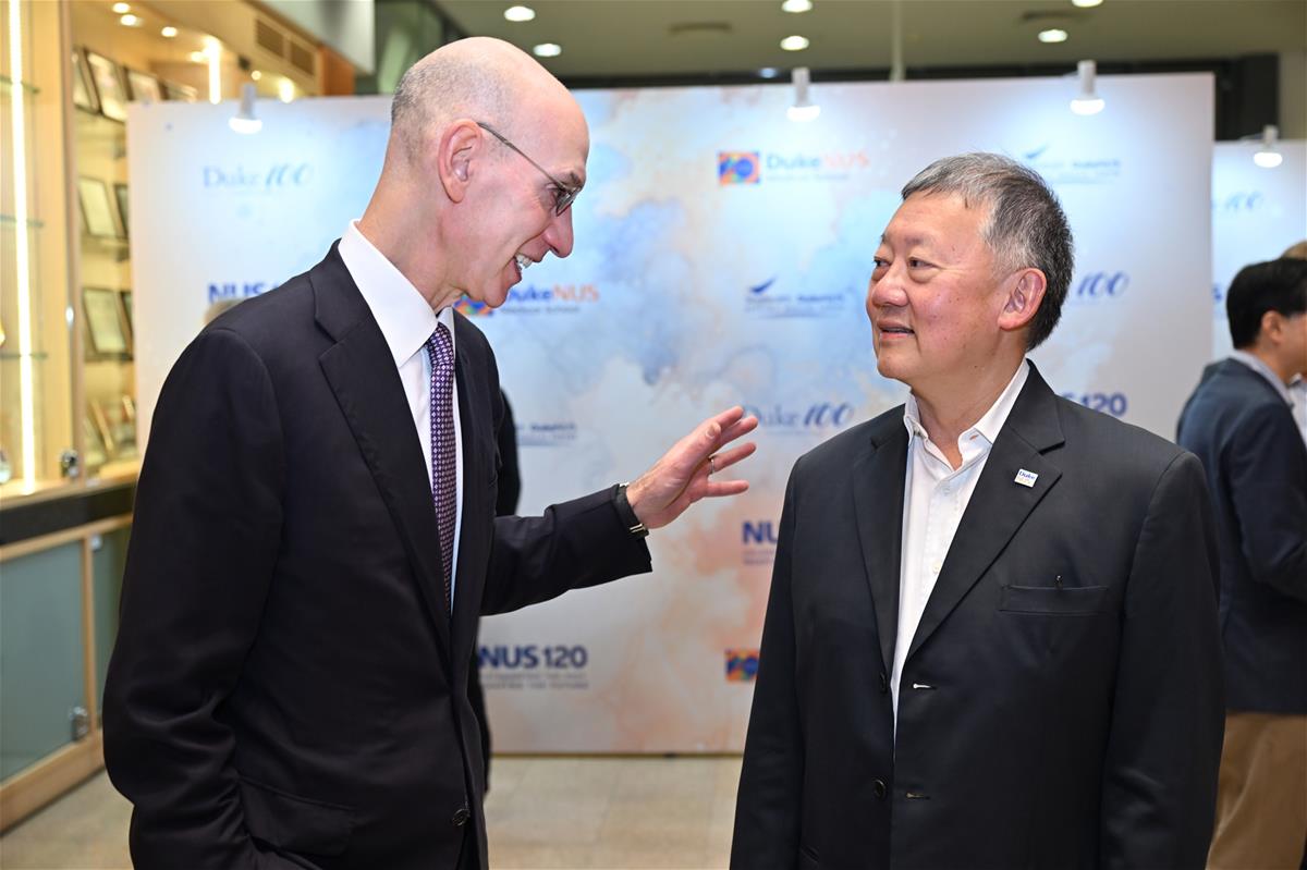 Duke Board of Trustees Chair Mr Adam Silver in conversation with Duke-NUS Governing Board Chair Mr Goh Yew Lin.