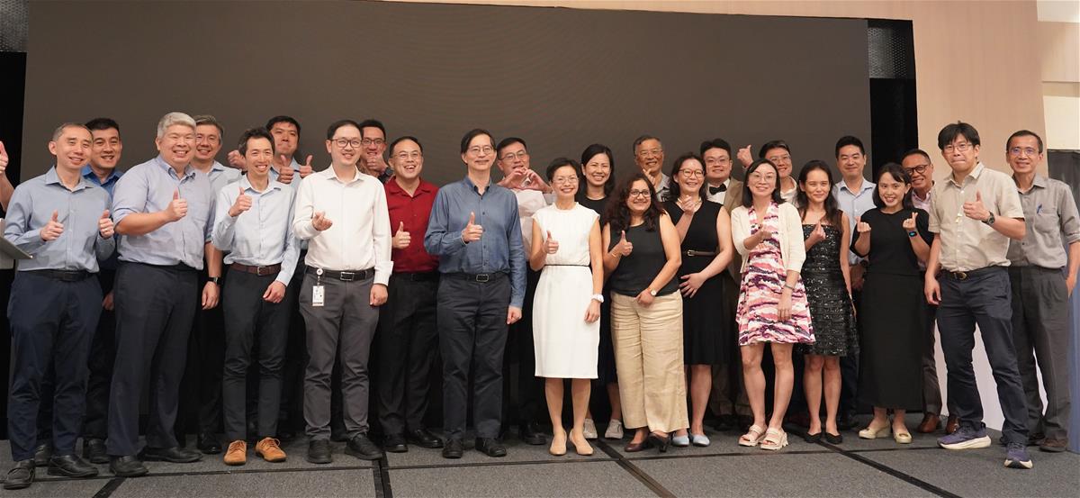 The NMRC awardees share a photo with AMC key leaders and Duke-NUS Dean Prof Patrick Tan.