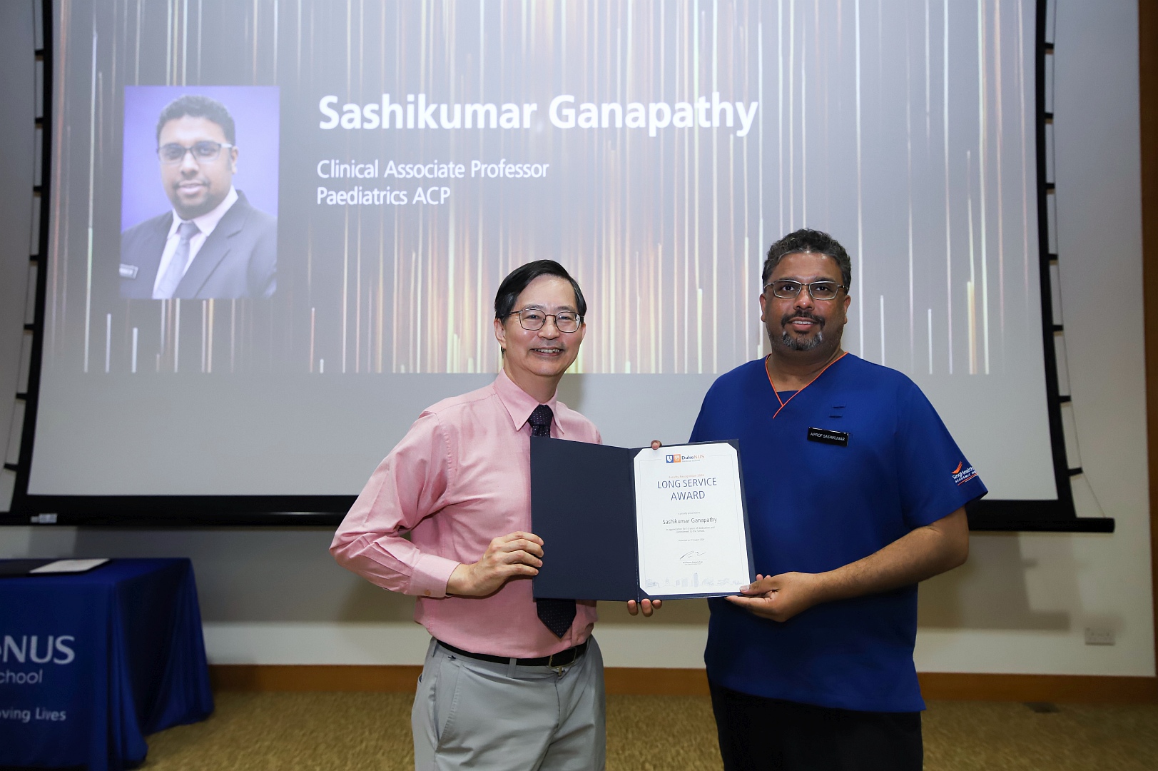 Dean Patrick Tan with Clin Assoc Prof Sashikumar Ganapathy