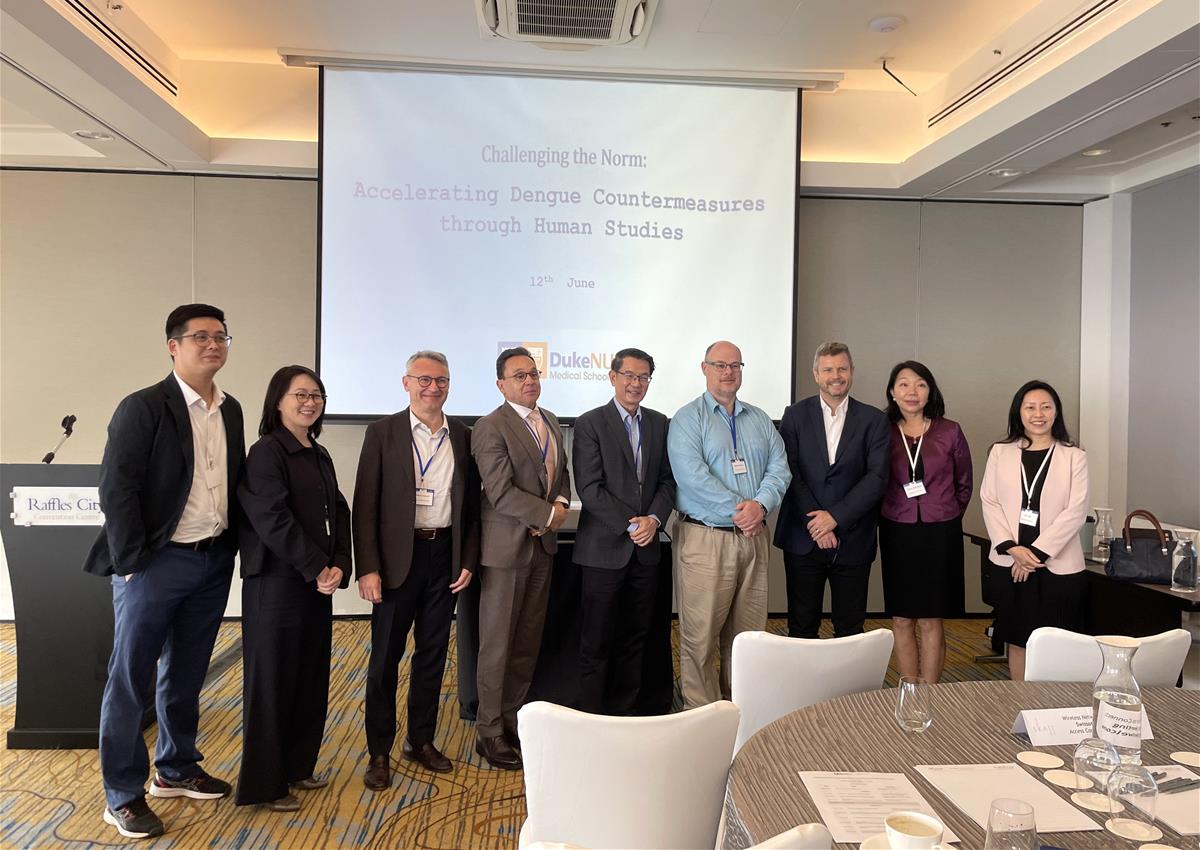 Members of the CoRE team pose with presenters from the concluding panel discussion, ‘Regulatory frameworks for filling vaccine data gaps’, moderated by CoRE executive director Professor John Lim. Members of the CoRE team pose with presenters from the concluding panel discussion, ‘Regulatory frameworks for filling vaccine data gaps’, moderated by CoRE executive director Professor John Lim.