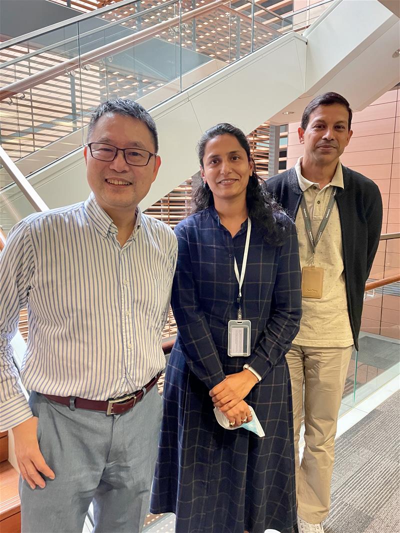 Professor Paul M. Yen, senior author of the study, and lead authors Senior Research Fellow Dr Madhulika Tripathi and Assistant Professor Brijesh Kumar Singh.