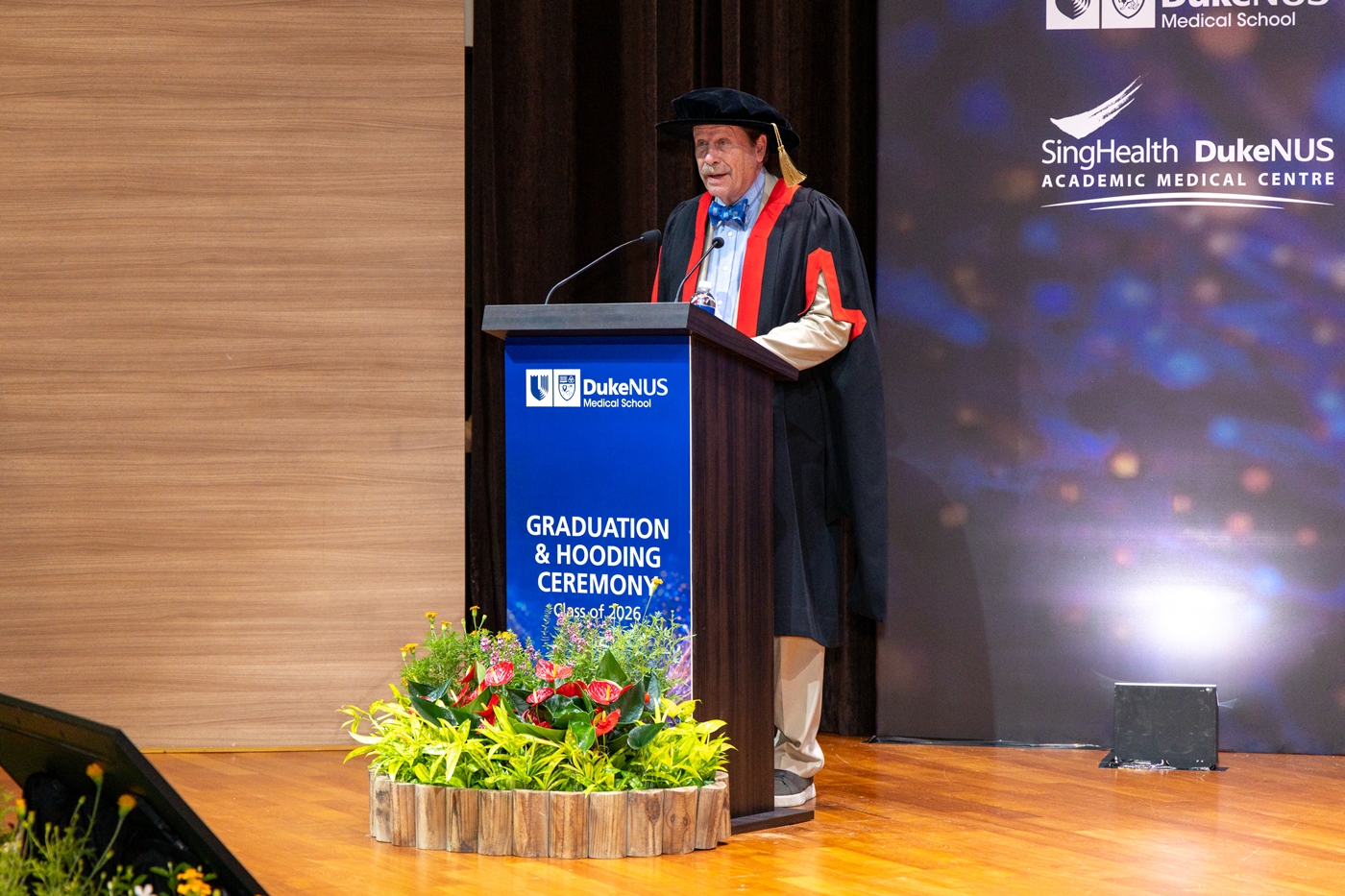 Keynote speaker Prof Robert Califf encourages the Class of 2026 to use their talents for the greater good.