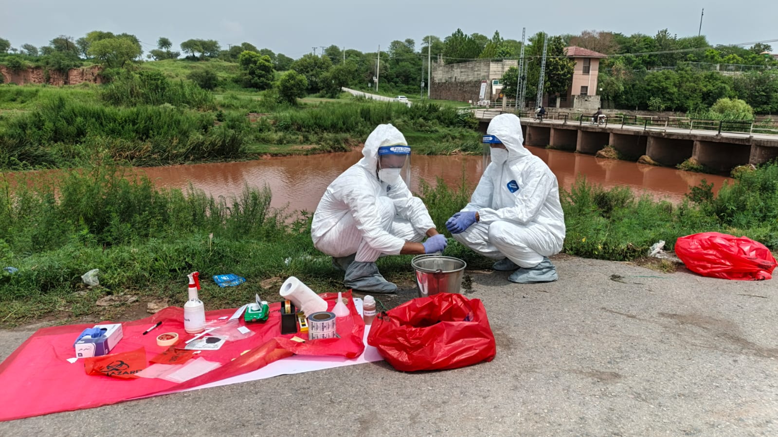 Wastewater sampling in Islamabad, July 2026