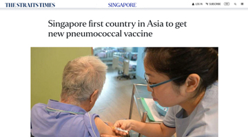 SG first country in Asia to get new pneumococcal vaccine (ST)