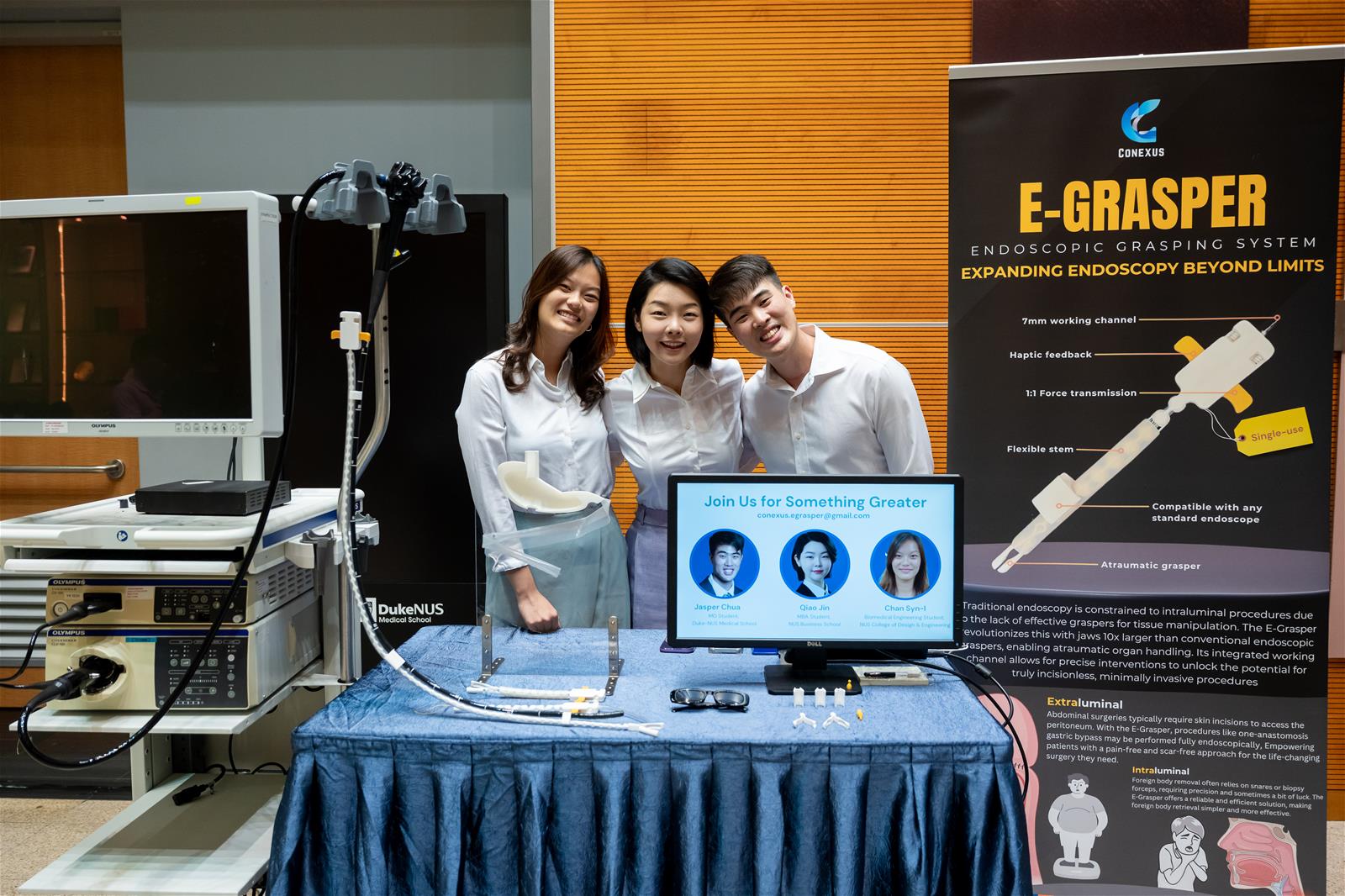 Team Conexus poses for a photo with their latest prototypes.