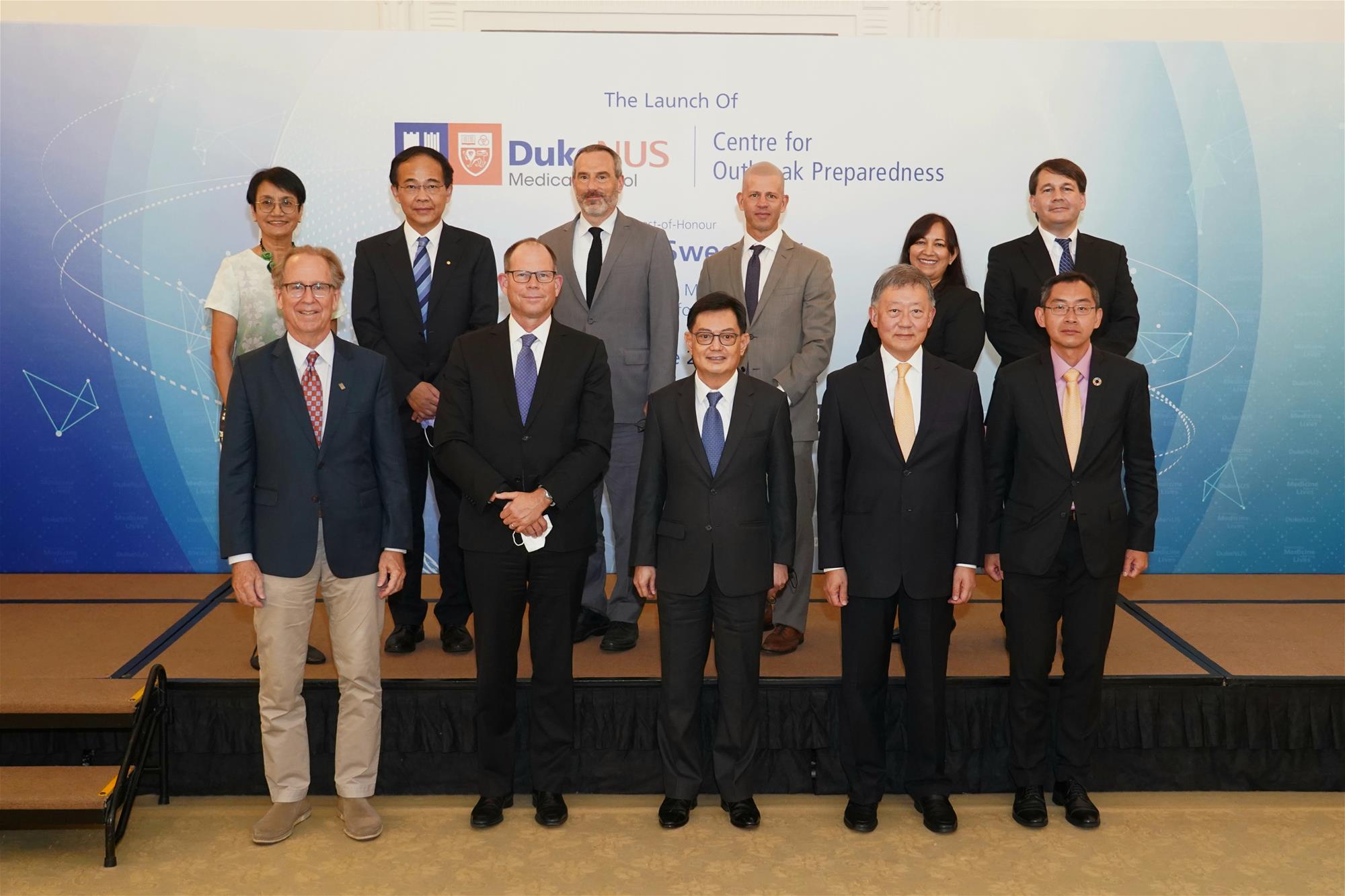 The launch of Duke-NUS' Centre for Pandemic Preparedness was attended by Mr Heng Swee Keat (front row centre)