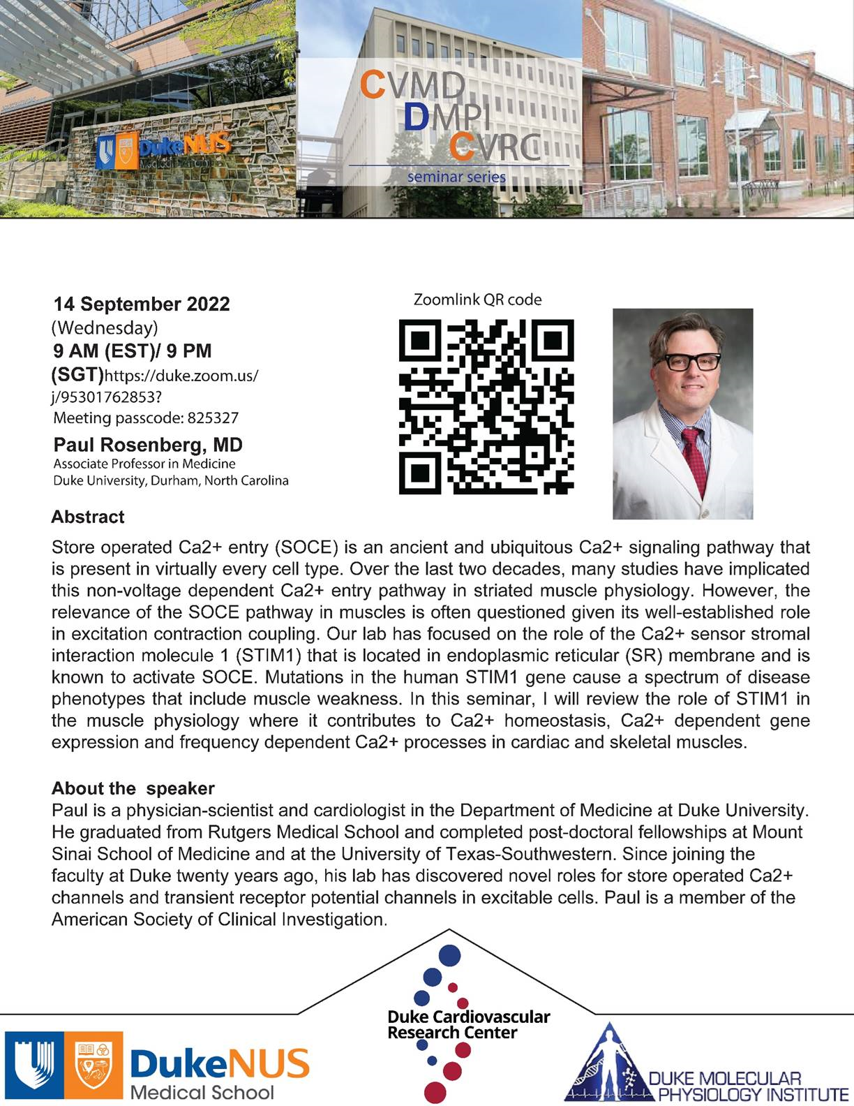 CVD Seminar FLyer - Paul Rosenberg September 14