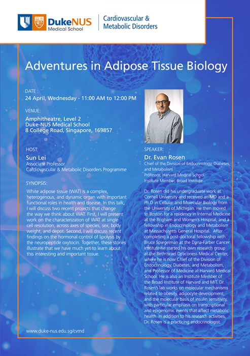 Excellence in CV Research Seminar Series - Speaker Dr Evan Rosen ...