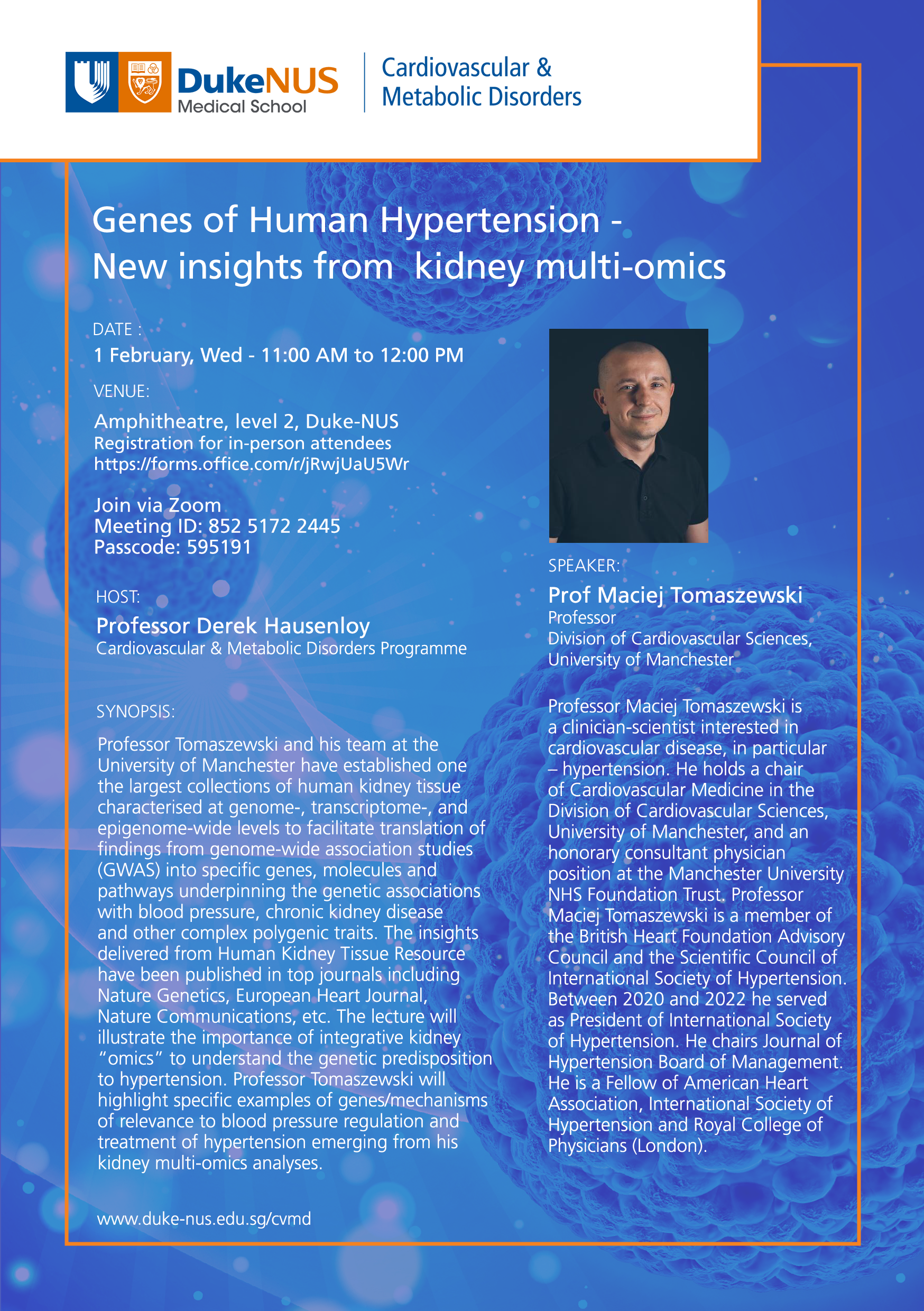 CVMD_SeminarFlyer_Prof Maciej Tomaszewski