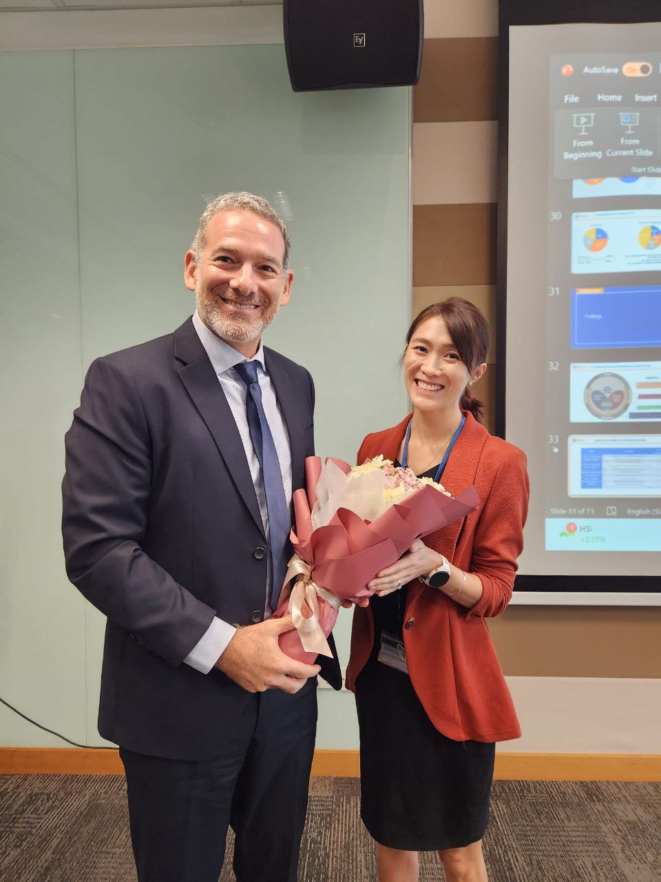 Felicia with her mentor, Prof Eric Finkelstein
