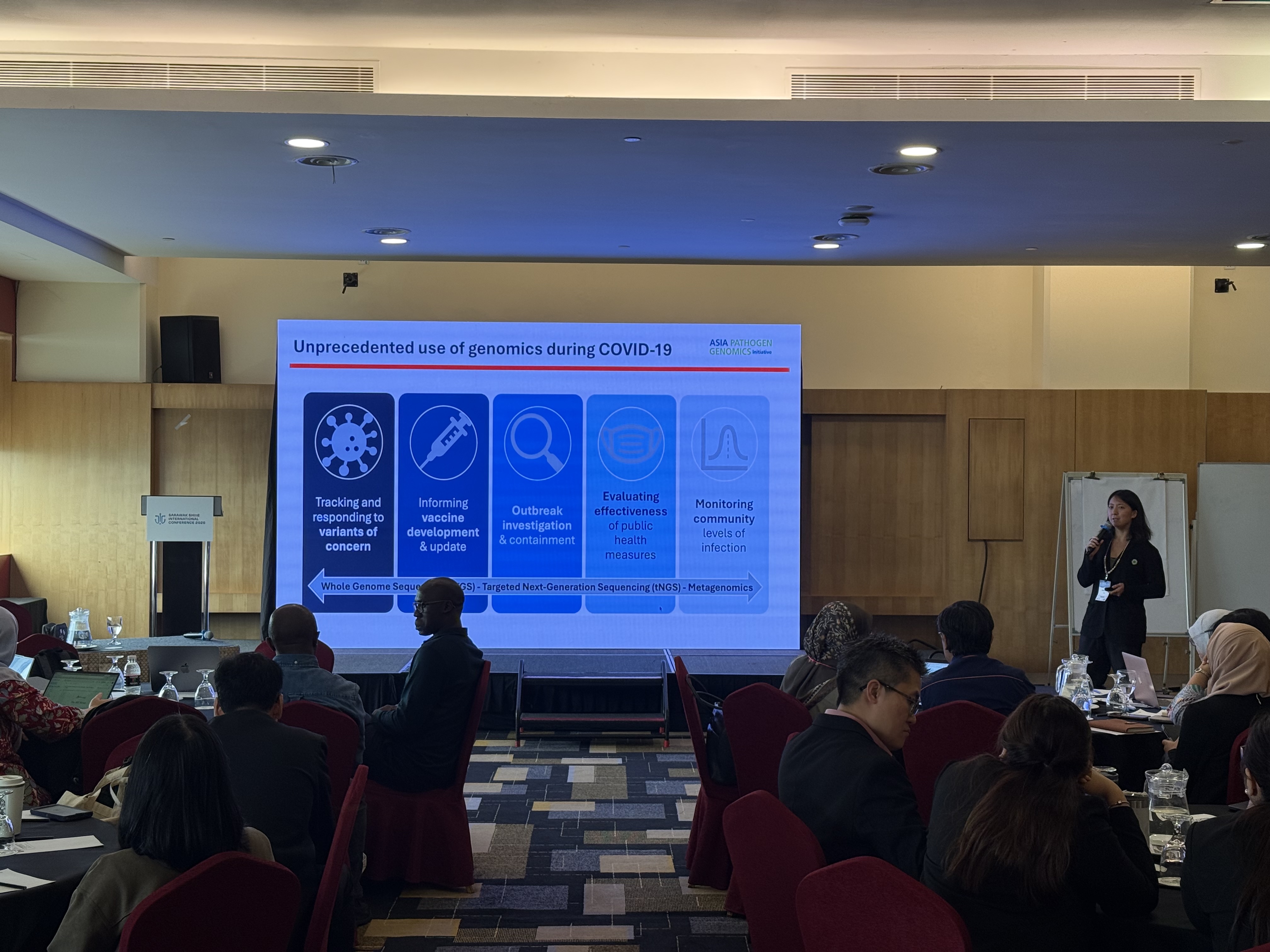 Ms Ashley Tsai delivering a talk at the Asia PGI workshop at the Sarawak SHInE 2026 conference