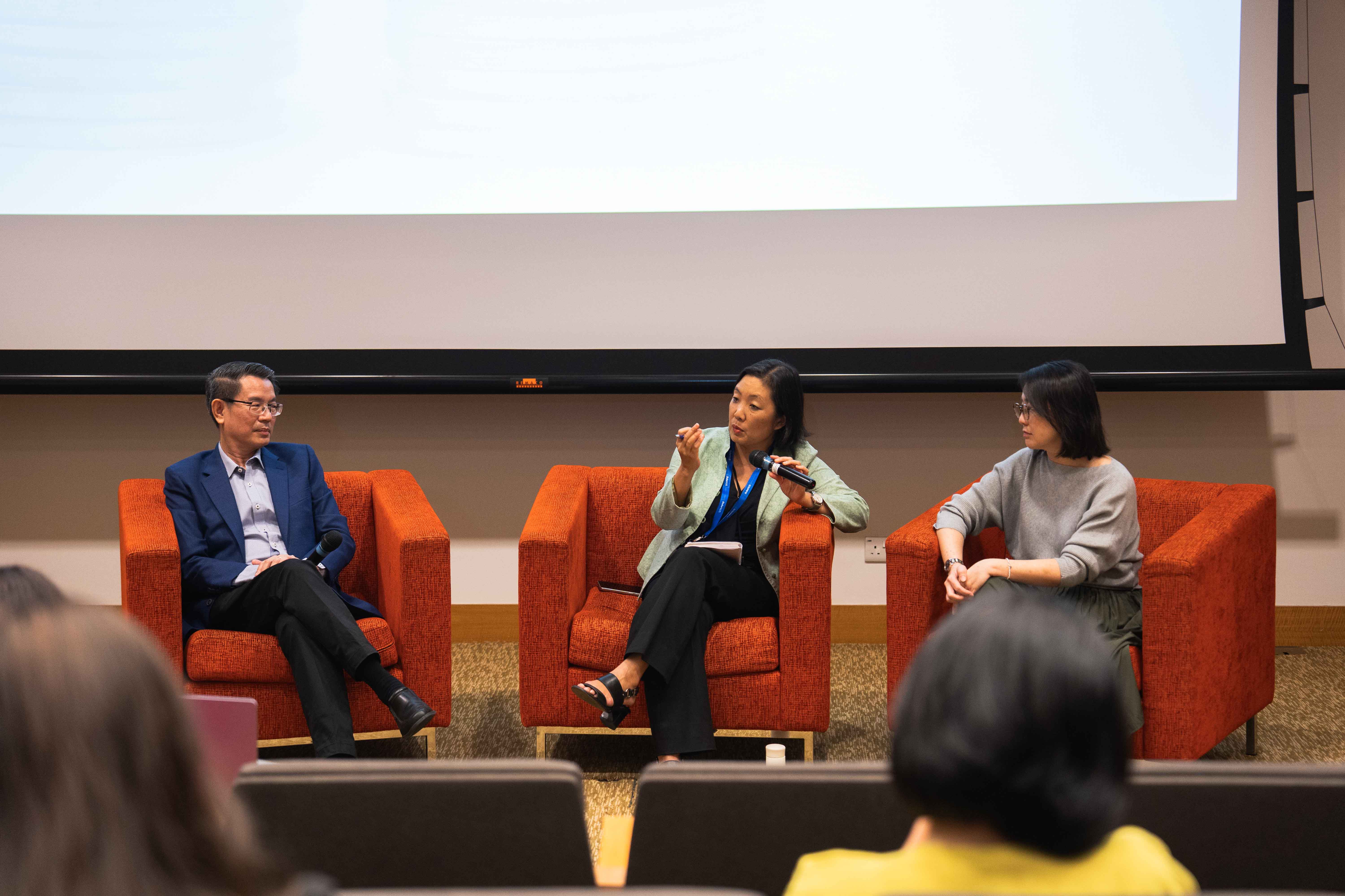 Prof Suerie Moon and panellists