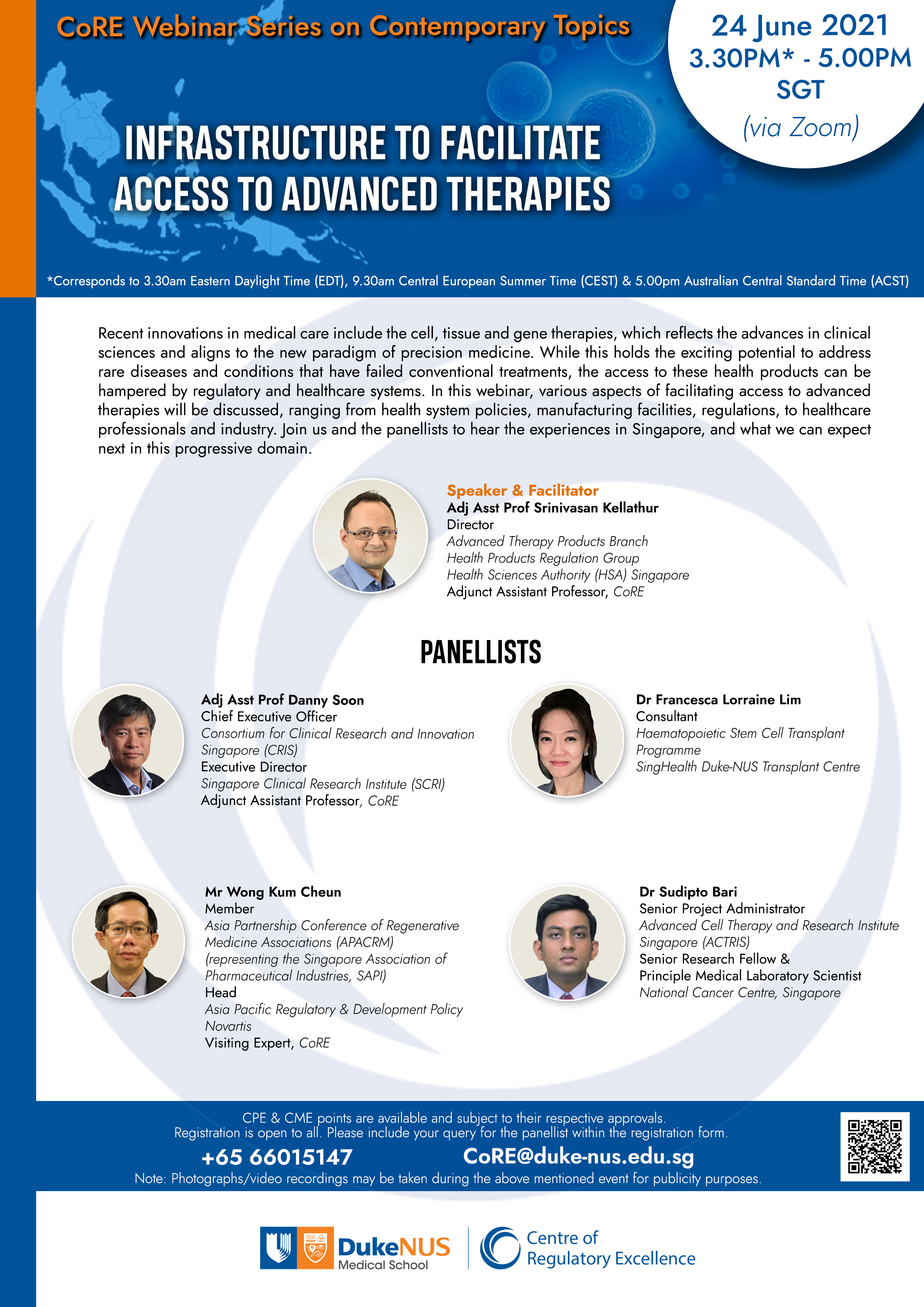 2021 Infrastructure to Facilitate Access to Advanced Therapies Flyer2