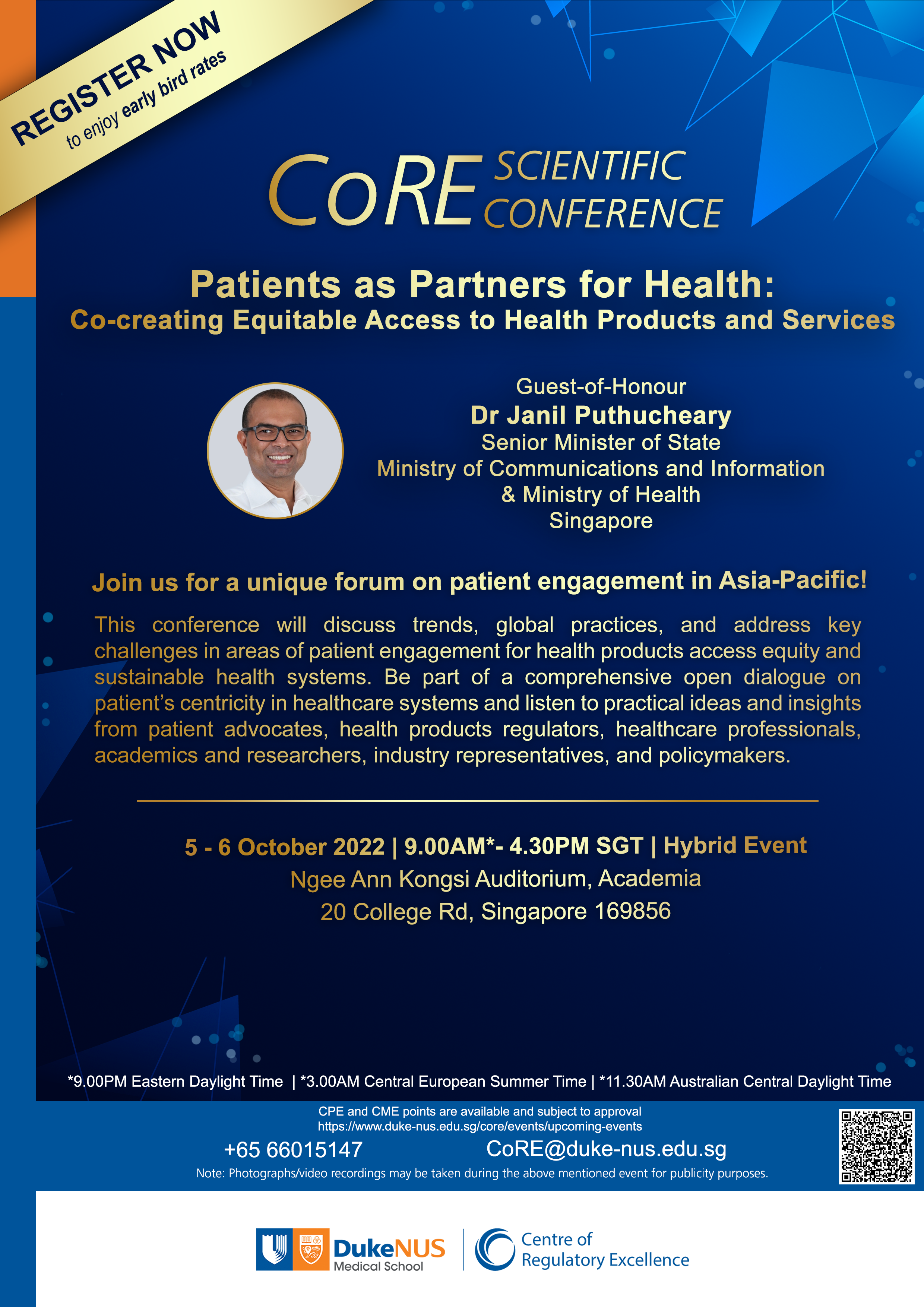 2022 CoRE Scientific Conference Flyer Cover early bird_with janil