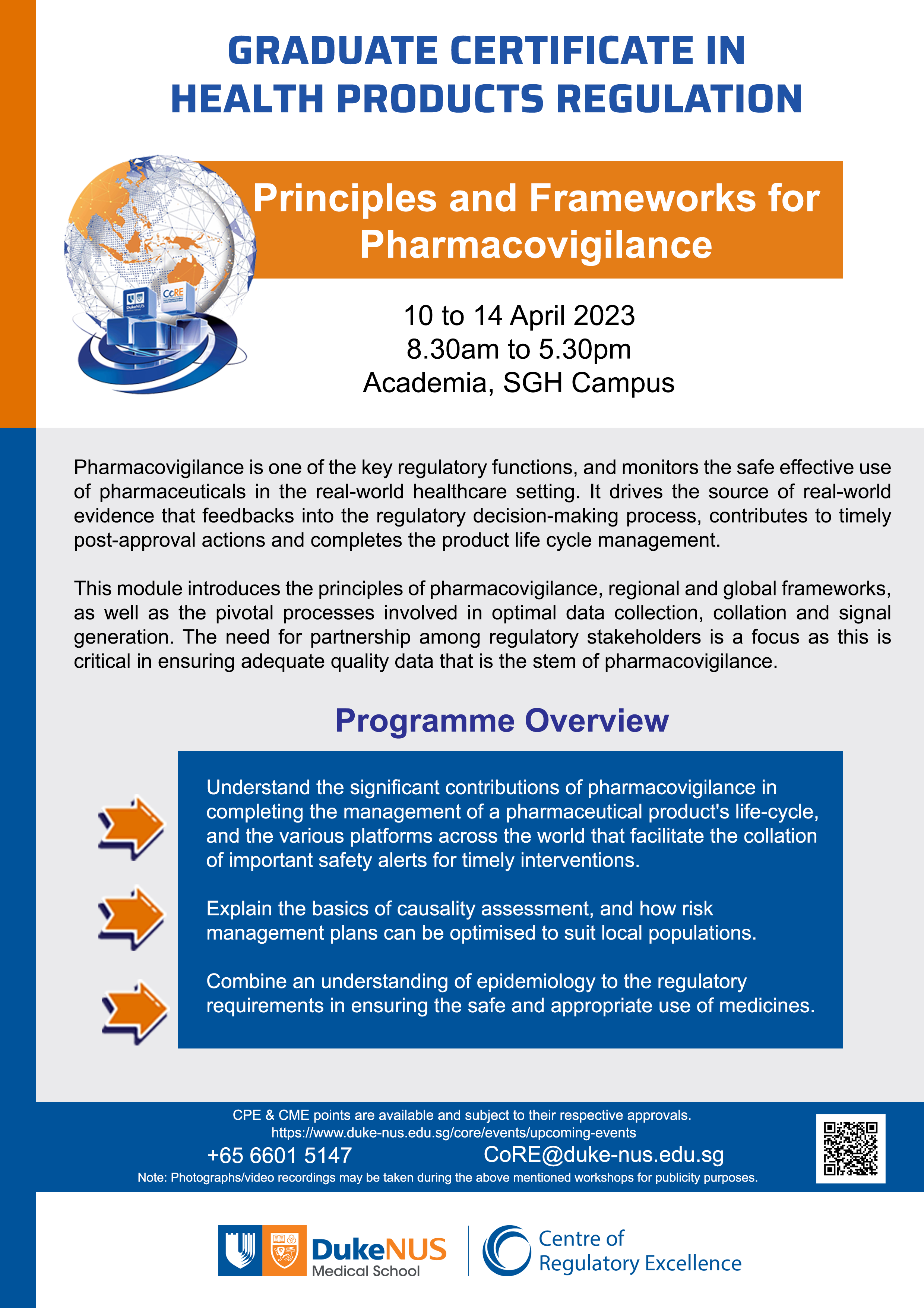Flyer - 2022 GMS5115 Principles and Frameworks for Pharmacovigilance