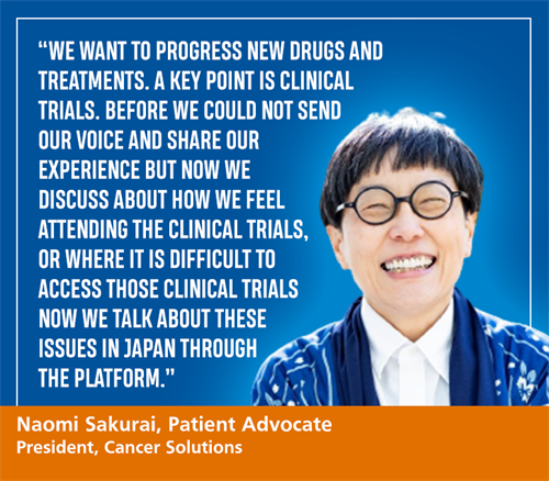 Naomi Sakurai, Patient Advocate  President, Cancer Solutions Japan