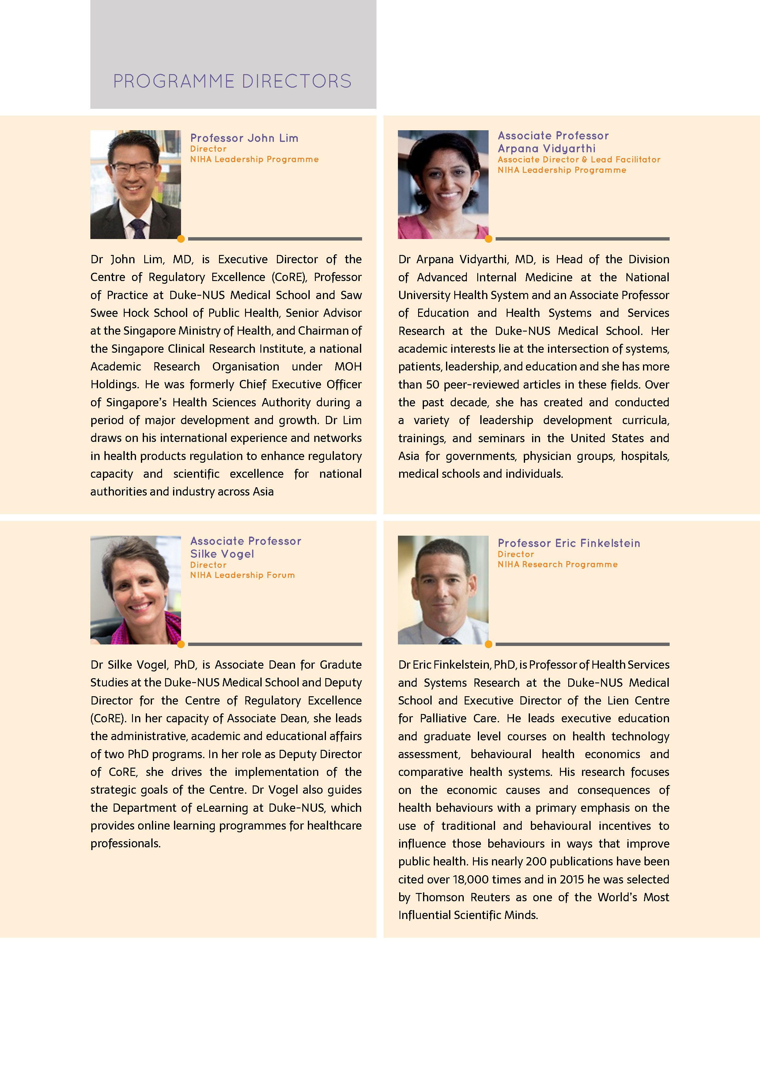 NIHA directors