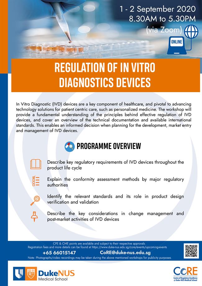 Regulation of IVD Devices Workshop Flyer