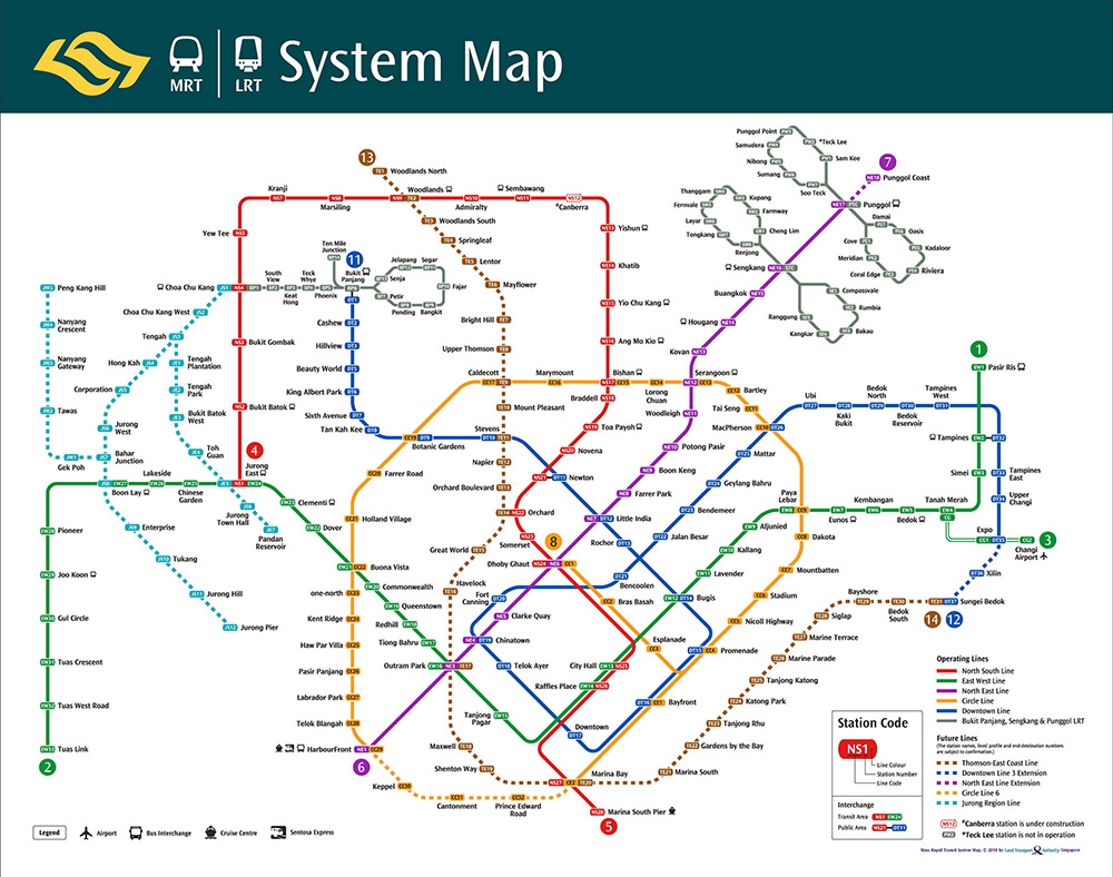 Singapore MRT Map 09-21-2018