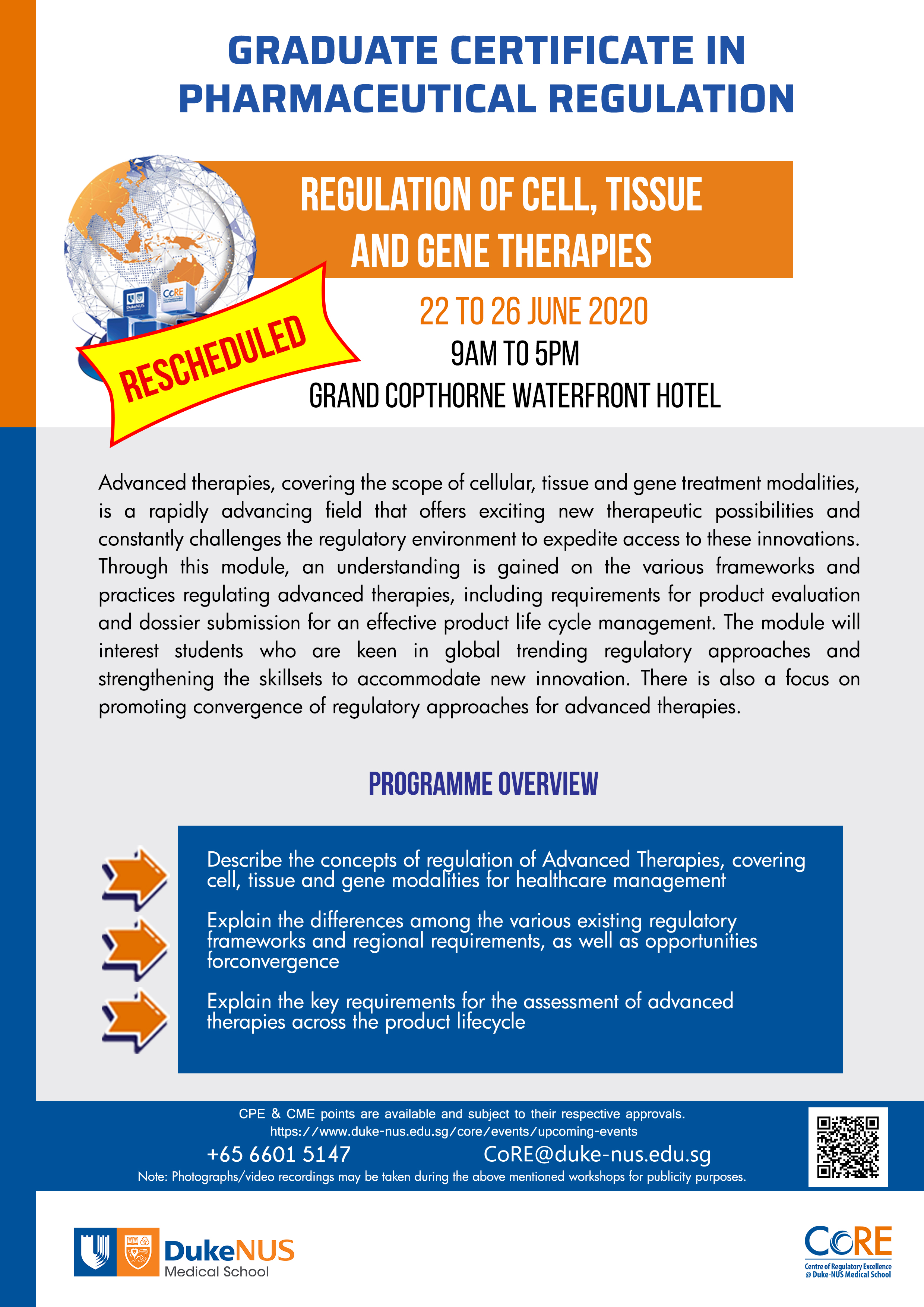 Flyer - GMS Regulation of Cell, Tissue and Gene Therapies rescheduled