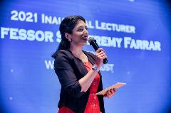 Emcee opening the Lecture