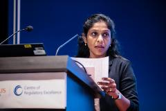 Dr Rathi Saravanan congratulating the 38 Graduates from the Graduate Certificate in Health Products Regulation