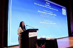 Emcee opening the lecture
