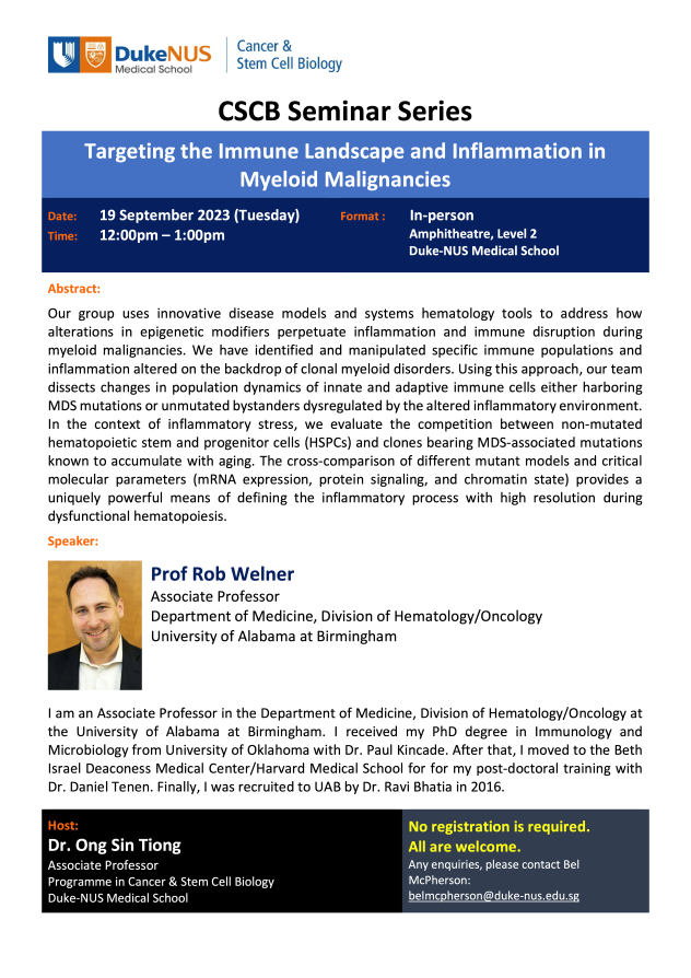 CSCB Seminar Series flyer_Dr Rob Welner